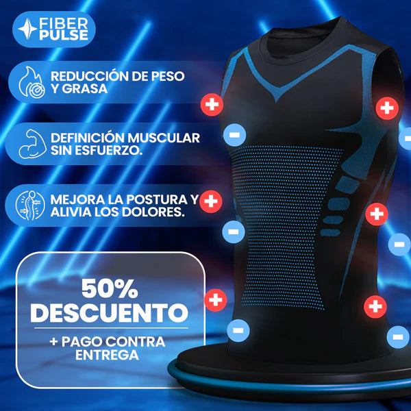 🔥 FiberPulse™ Camiseta Reductora - Tecnología Iónica e Infrarroja